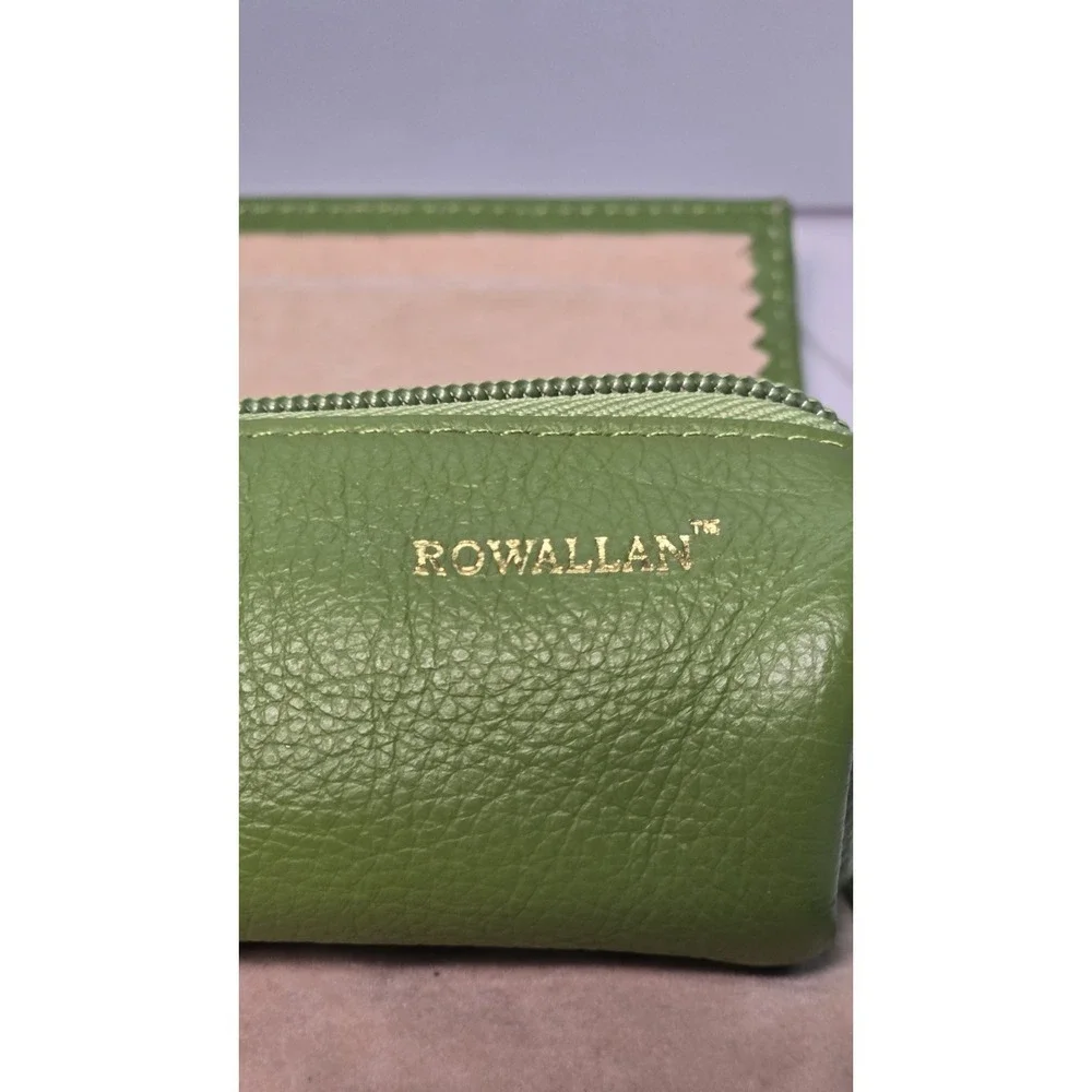 Rowallan Leather Jewelery Travel Case Olive Green With Tie For Travel